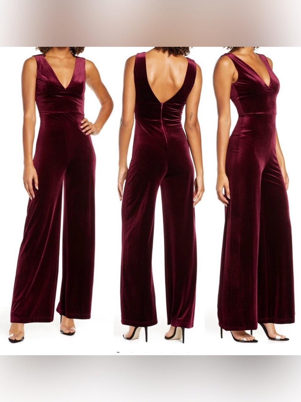 Lulus Kiss Me at Midnight Velvet Jumpsuit